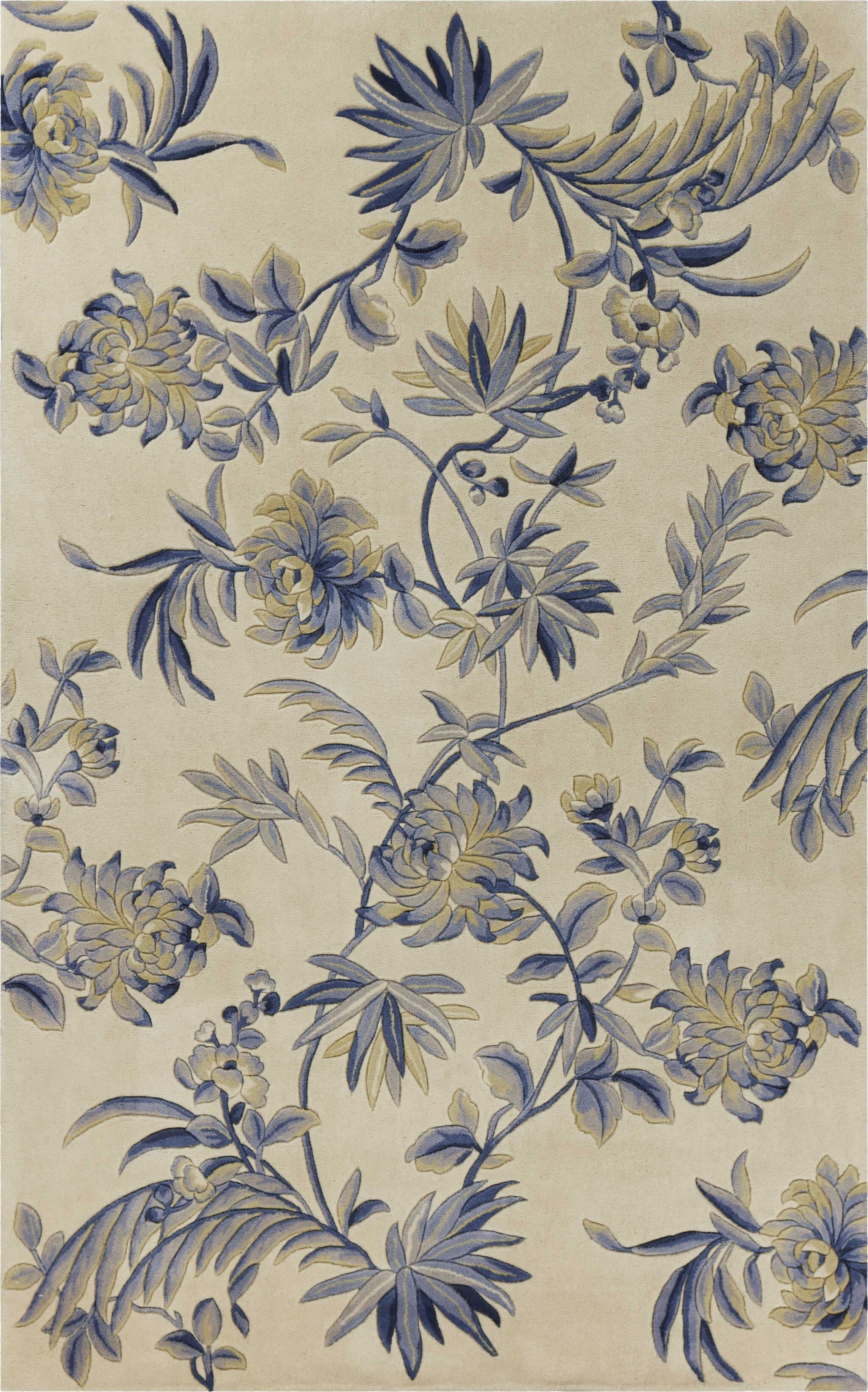 30 X 50 Wool Ivory Or Blue Area Rug