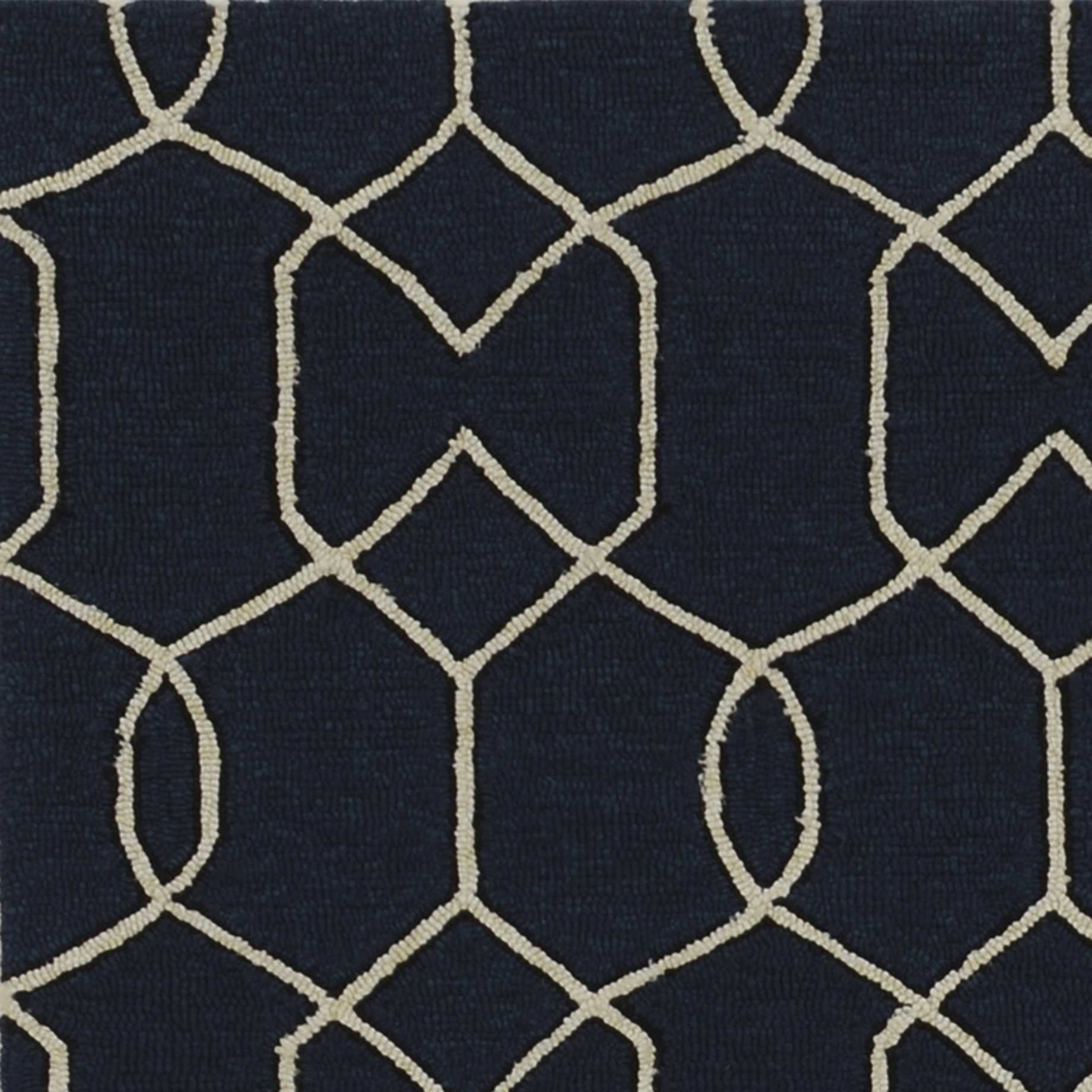 7' Square Uv Treated Polypropylene Navy Area Rug