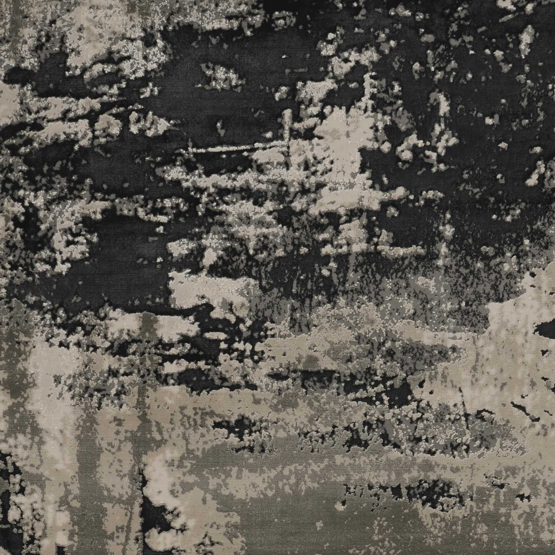 6' X 9'  Polyester Silver Charcoal Area Rug