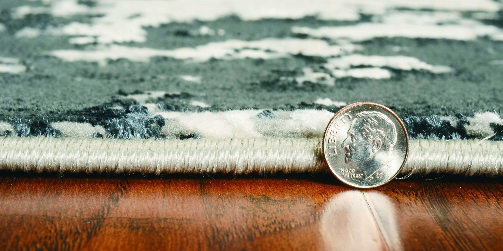 6' X 9'  Polyester Silver Charcoal Area Rug