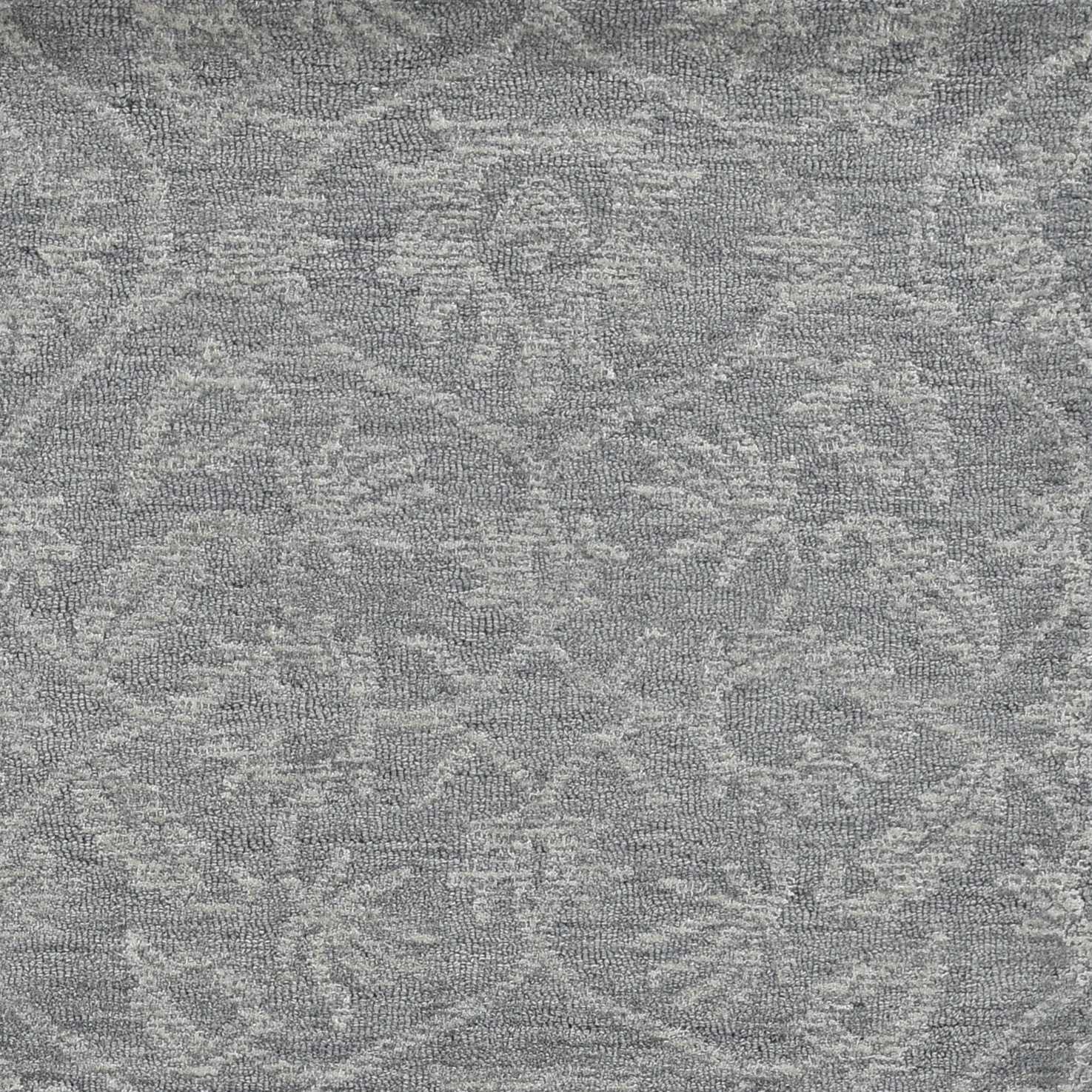 9'X13' Grey Hand Tufted Space Dyed Floral Ogee Indoor Area Rug