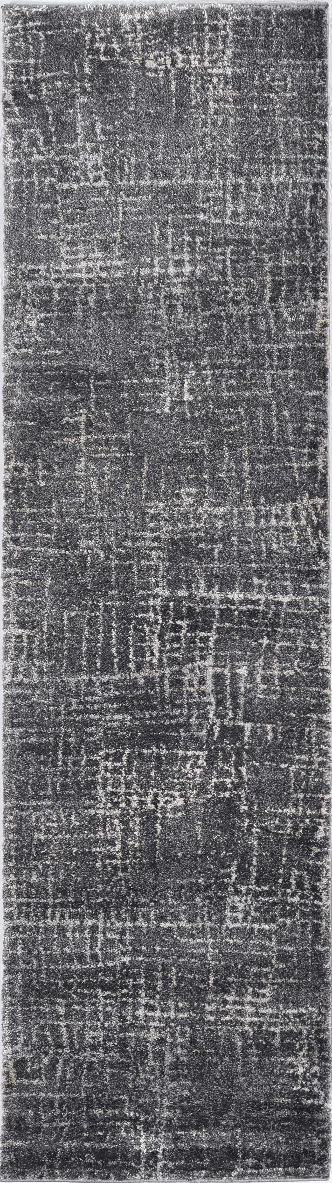 5'X8' Grey Machine Woven Abstract Scratch Indoor Area Rug