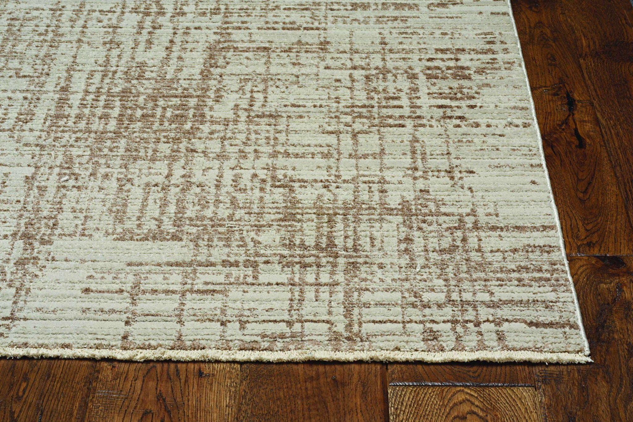 2' X 8' Natural Abstract Lines Runner Rug