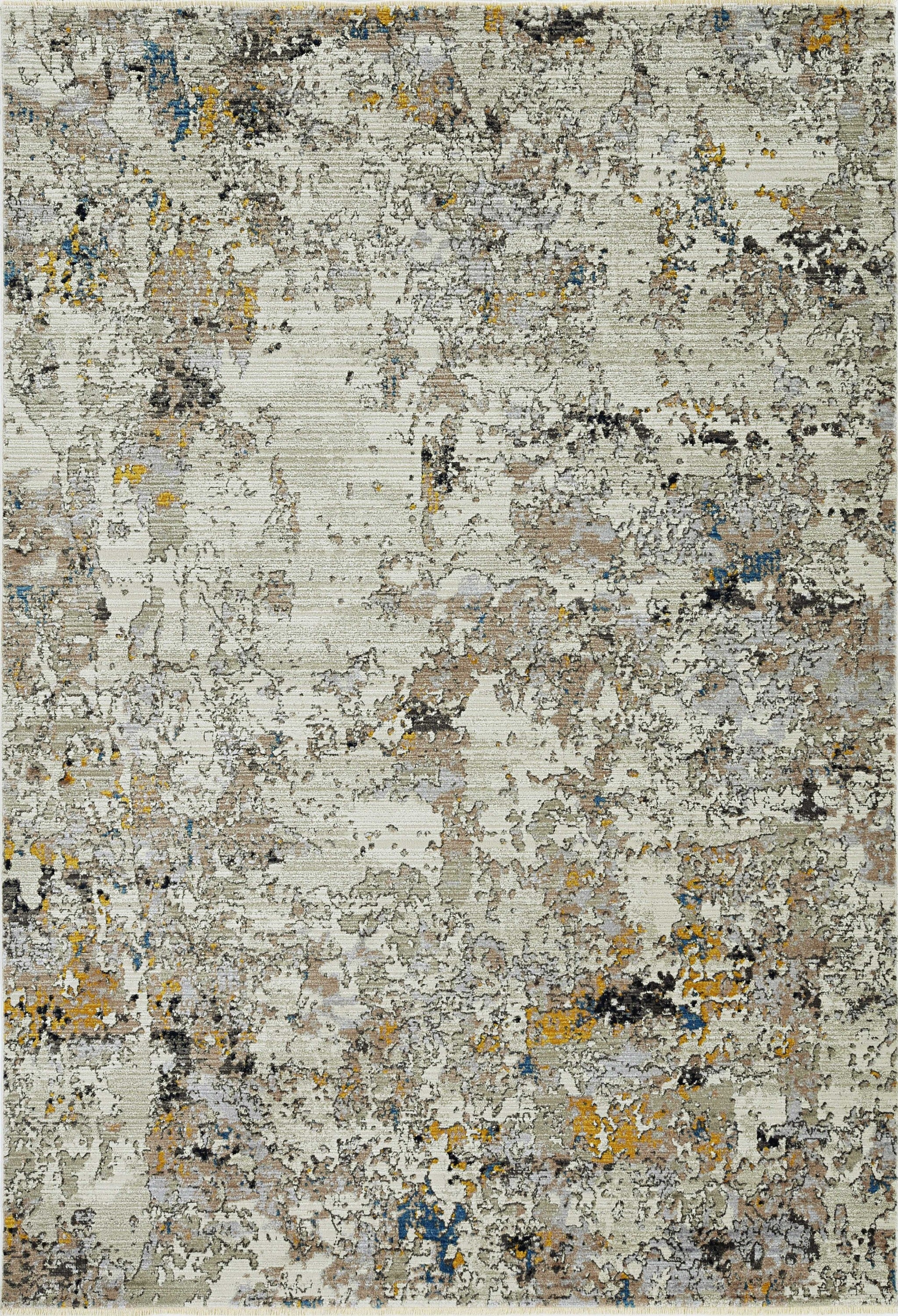 5'X8' Silver Machine Woven Abstract Indoor Area Rug