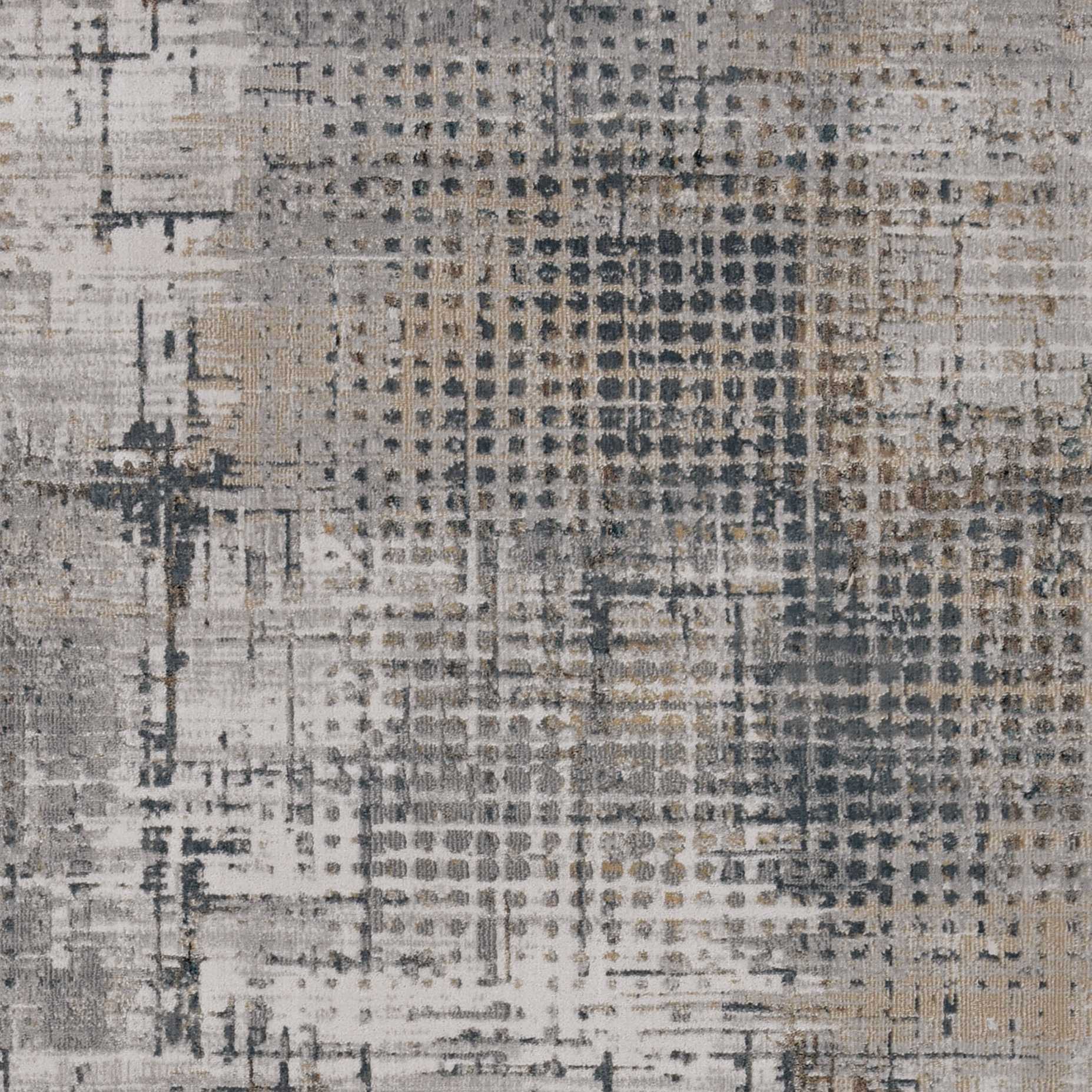 3'X5' Ivory Grey Machine Woven Abstract Dots Indoor Area Rug