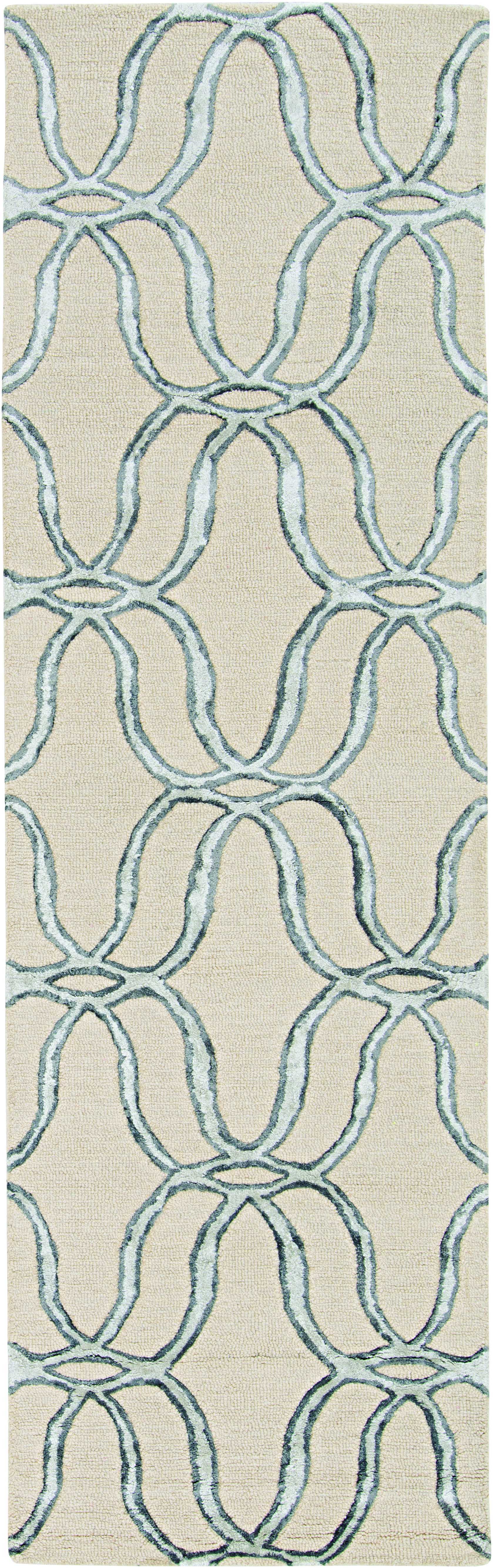 8'X10' Silver Ivory Hand Tufted Vermicular Indoor Area Rug