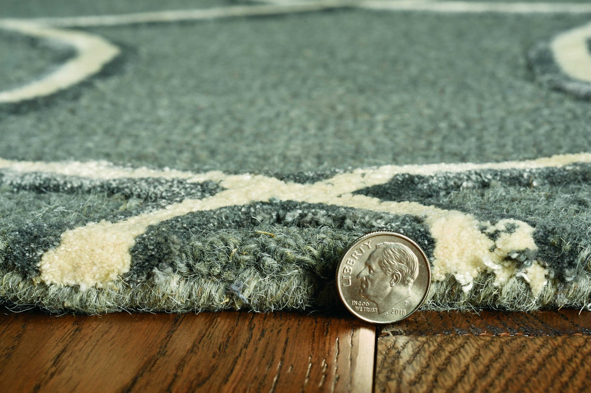 8' Charcoal Grey Hand Tufted Ogee Indoor Runner Rug