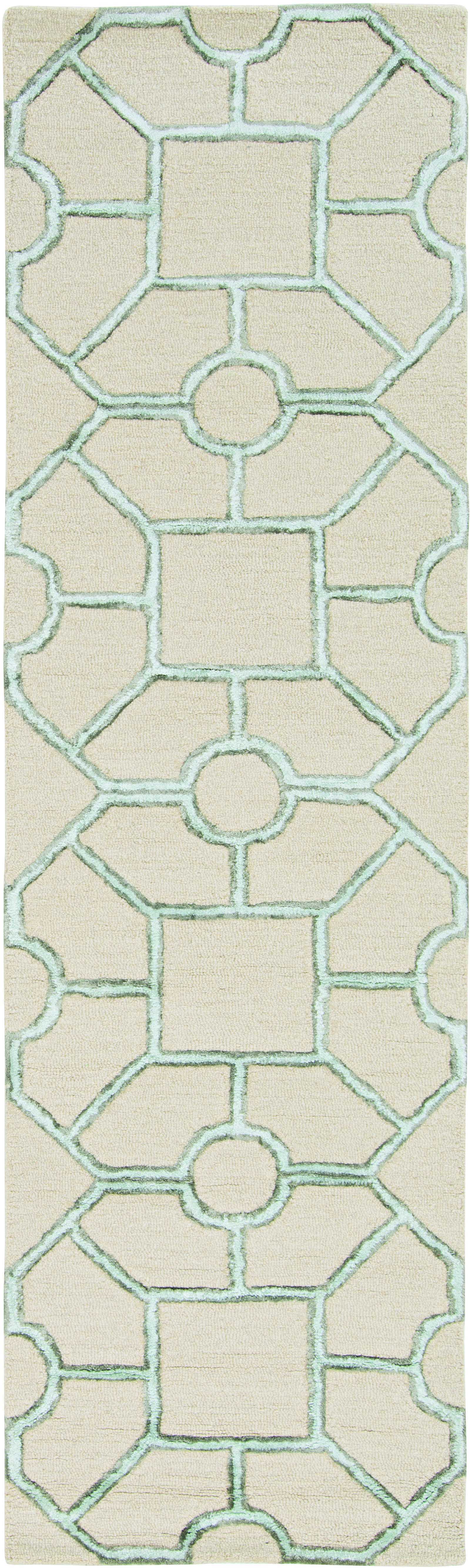 8'X10' Beige Hand Tufted Geometric Indoor Area Rug