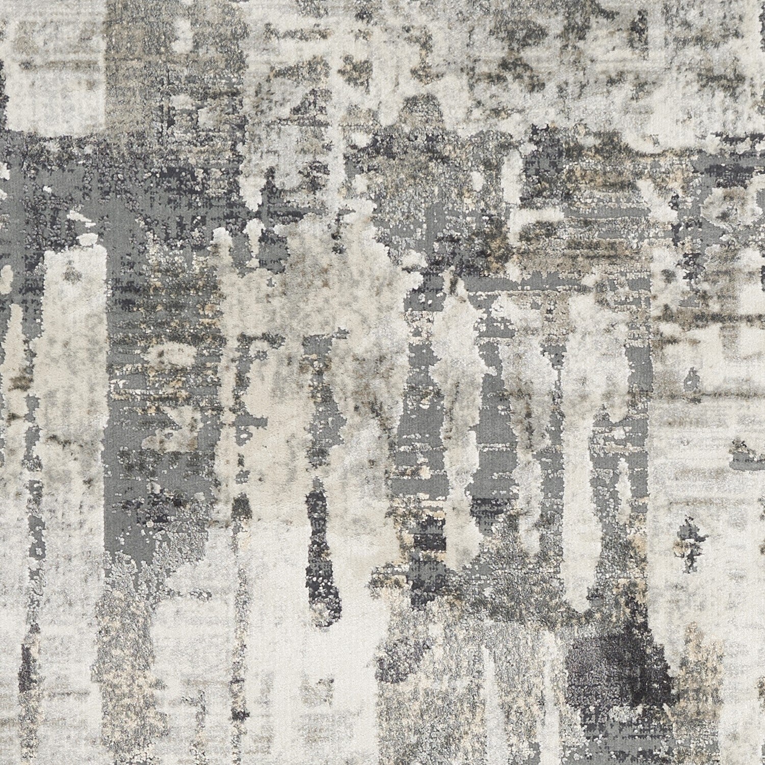 5'X8' Grey Machine Woven Abstract Drip Indoor Area Rug