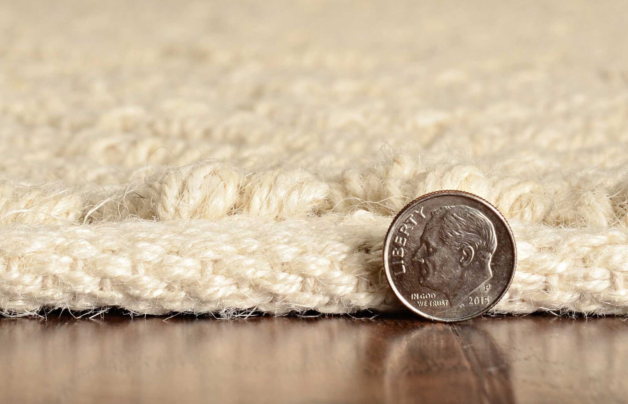 3'X5' Ivory Herringbone Jute Area Rug