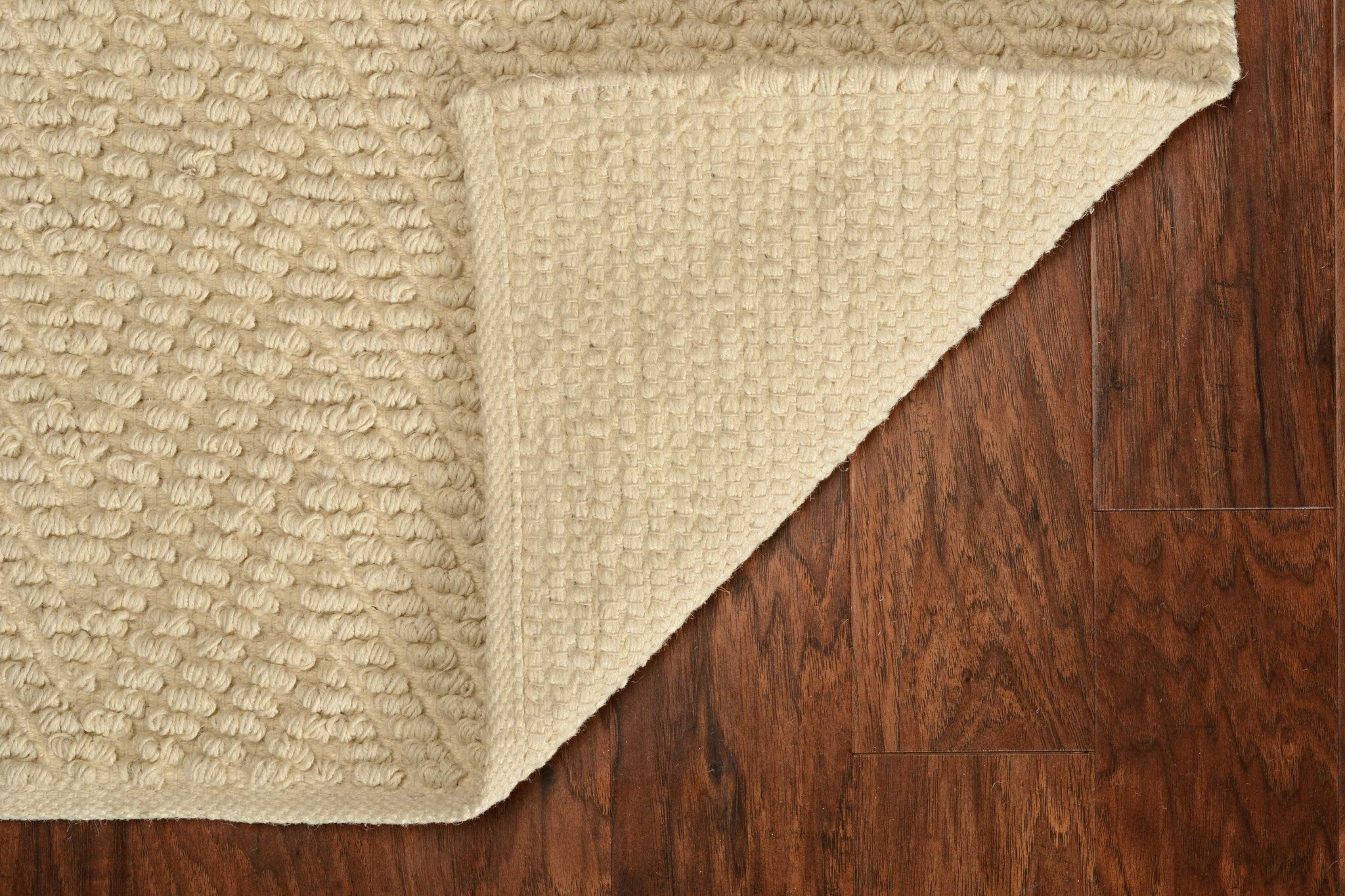 6' X 9' Ivory Plain Herringbone Woven Jute Indoor Area Rug