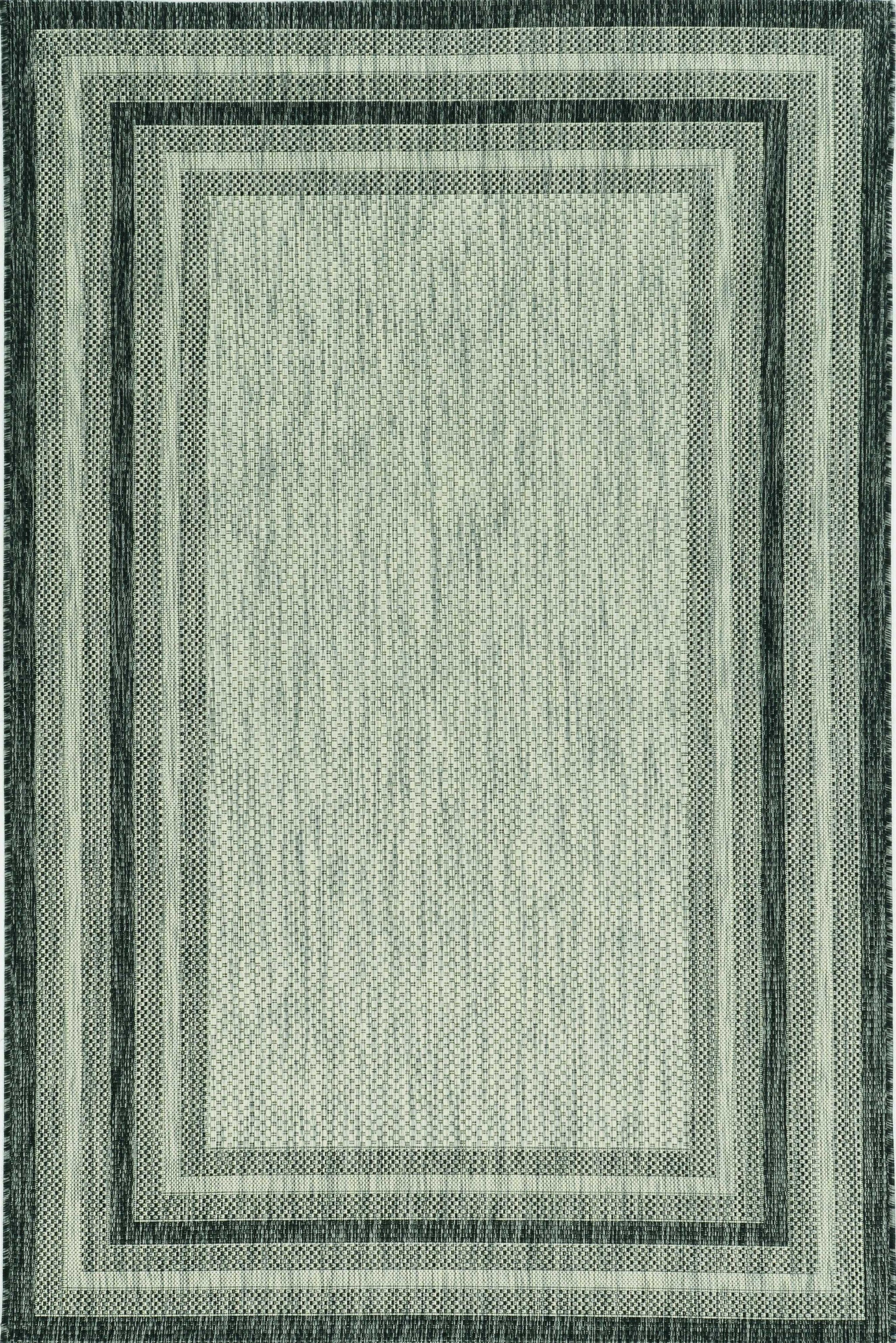 5' X 8'  Grey Bordered Area Rug