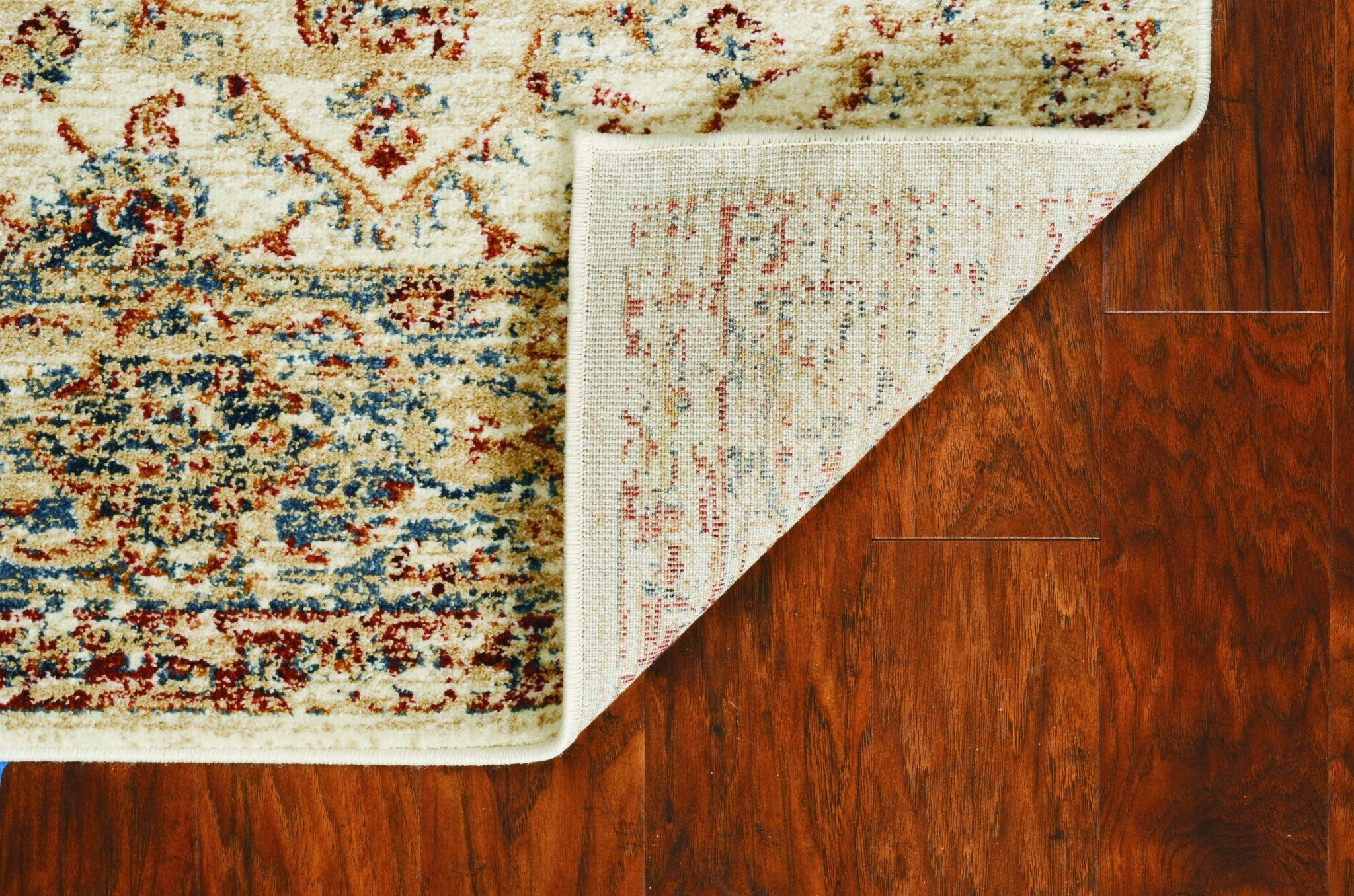 8'X10' Ivory Machine Woven Vintage Floral Indoor Area Rug