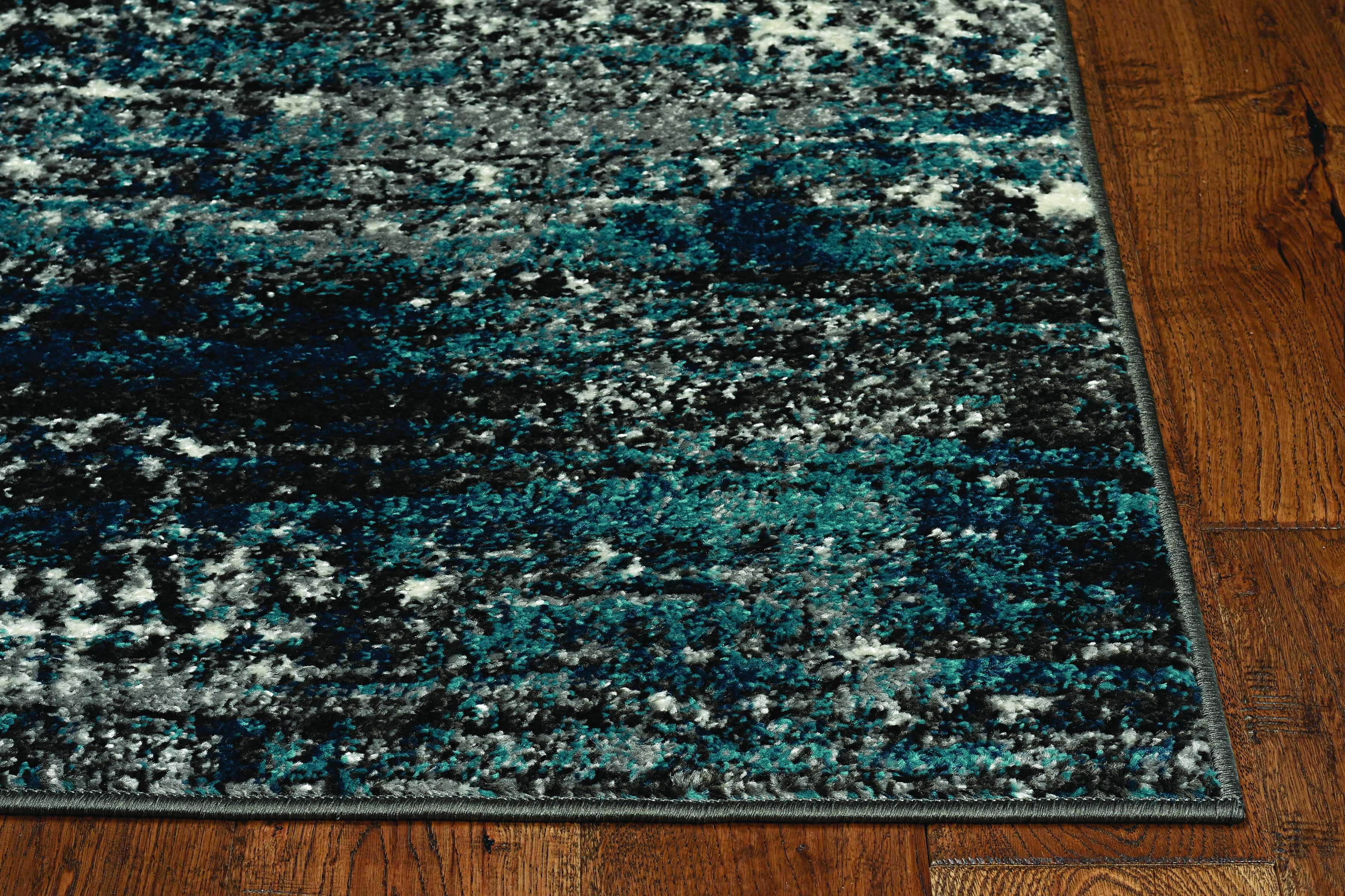 5' X 8' Black Or Green Abstract Area Rug