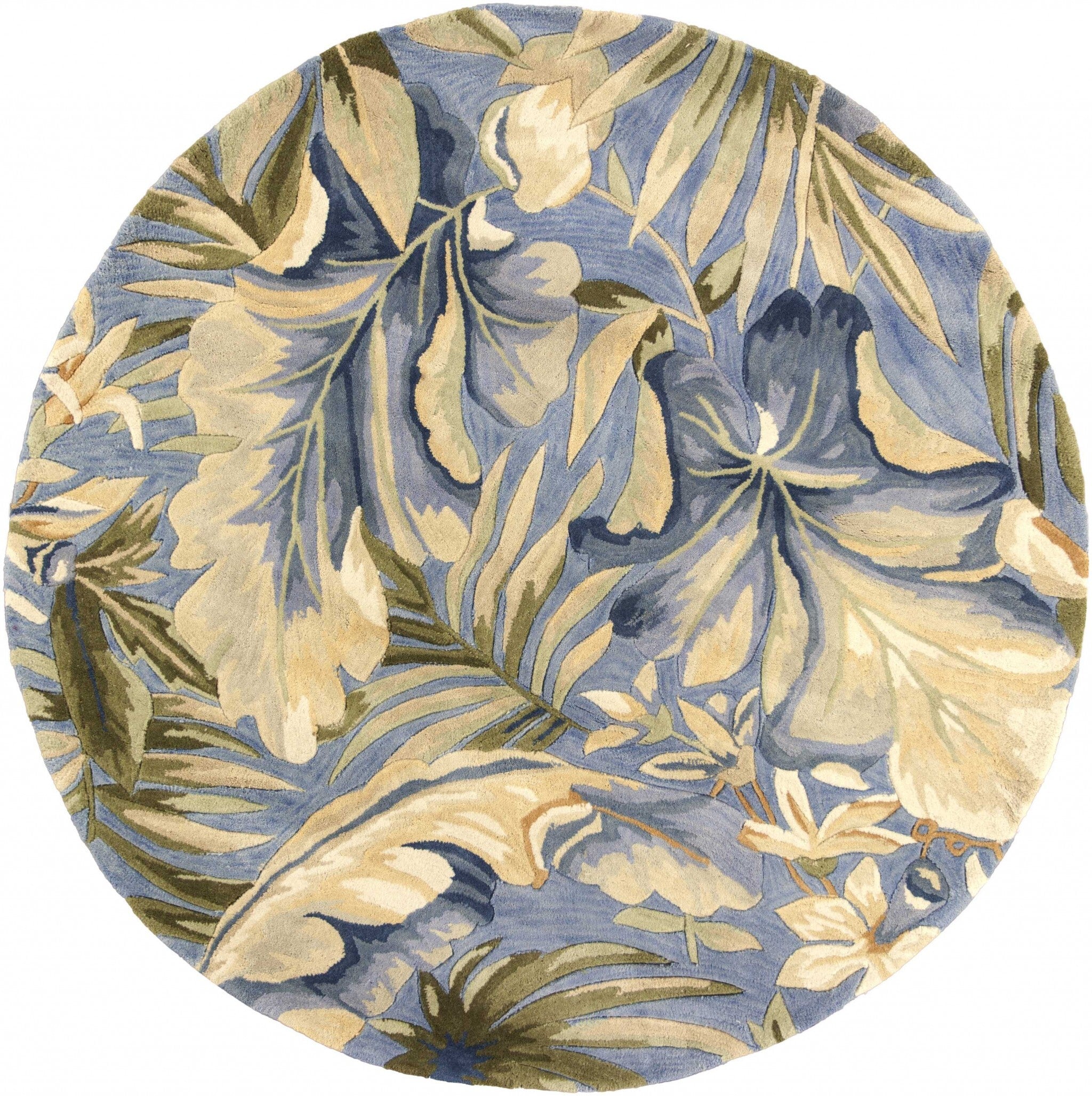 102 X 138 Blue Wool Rug