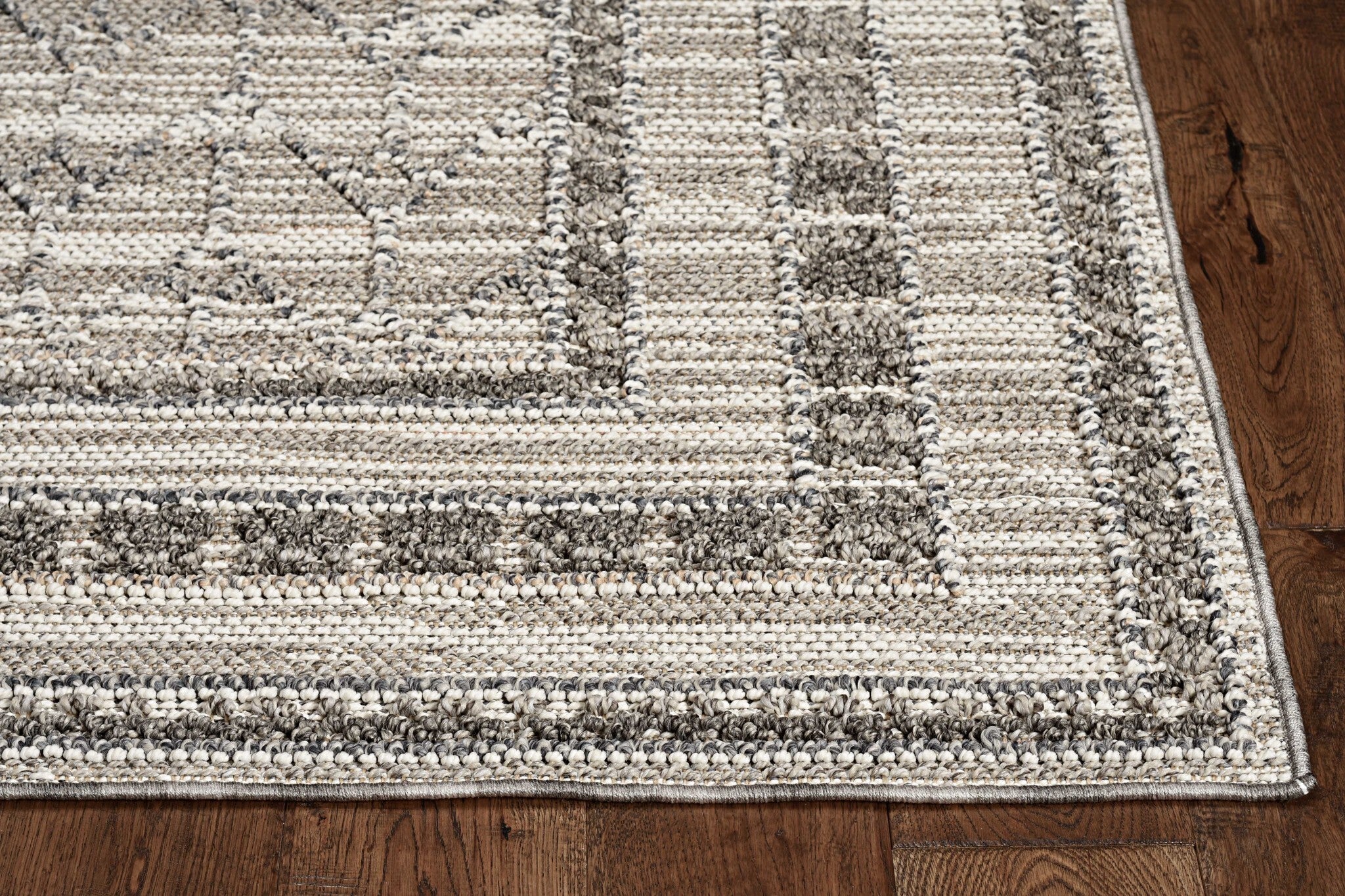 2' X 8' Grey Bordered Runner Rug