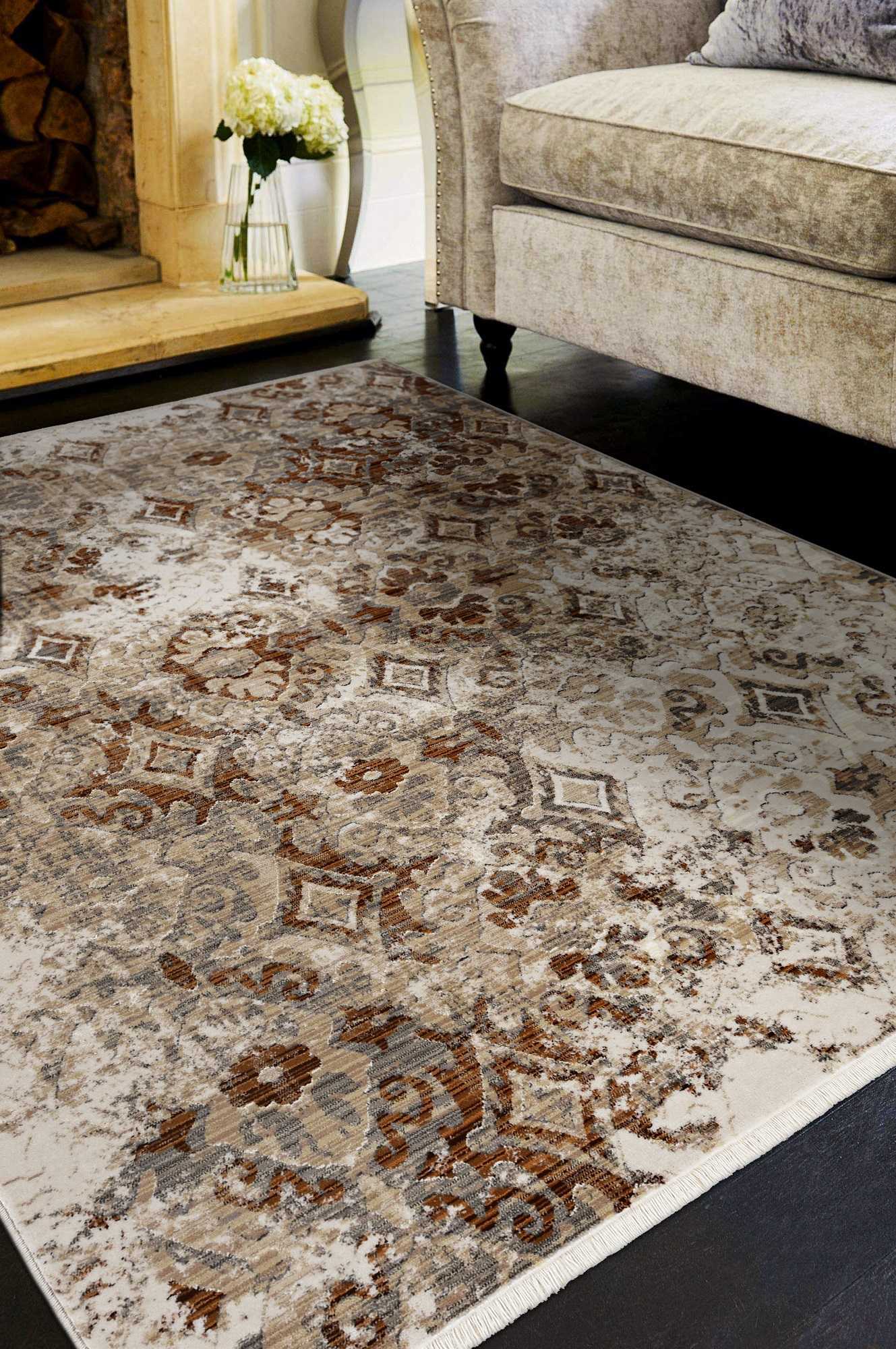 5' X 8' Sand Medallion Area Rug