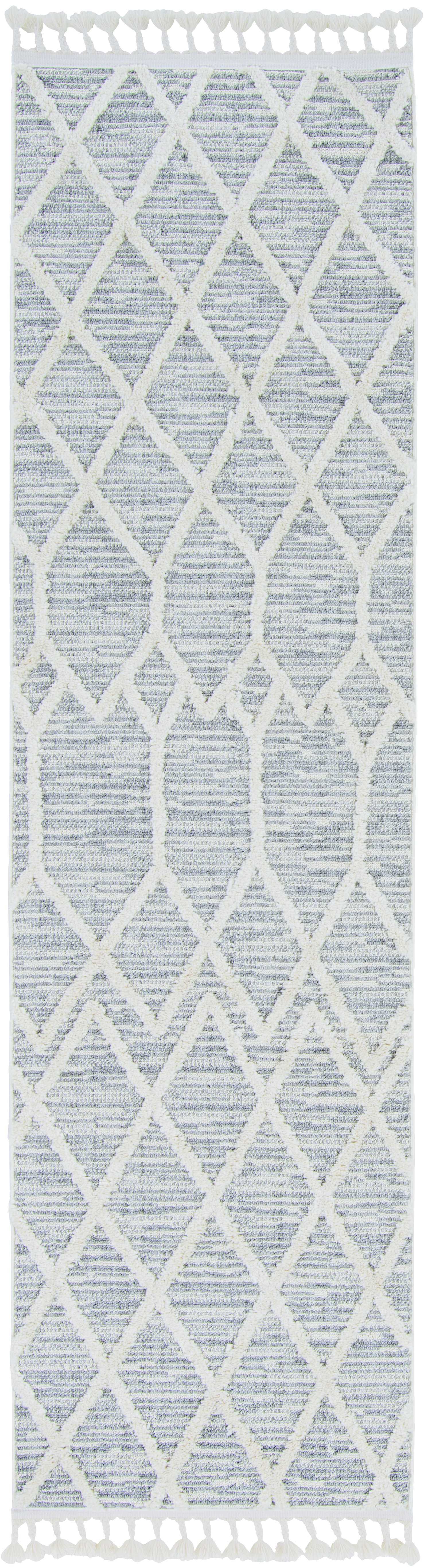 9'X13' Ivory Grey Machine Woven Geometric Indoor Area Rug