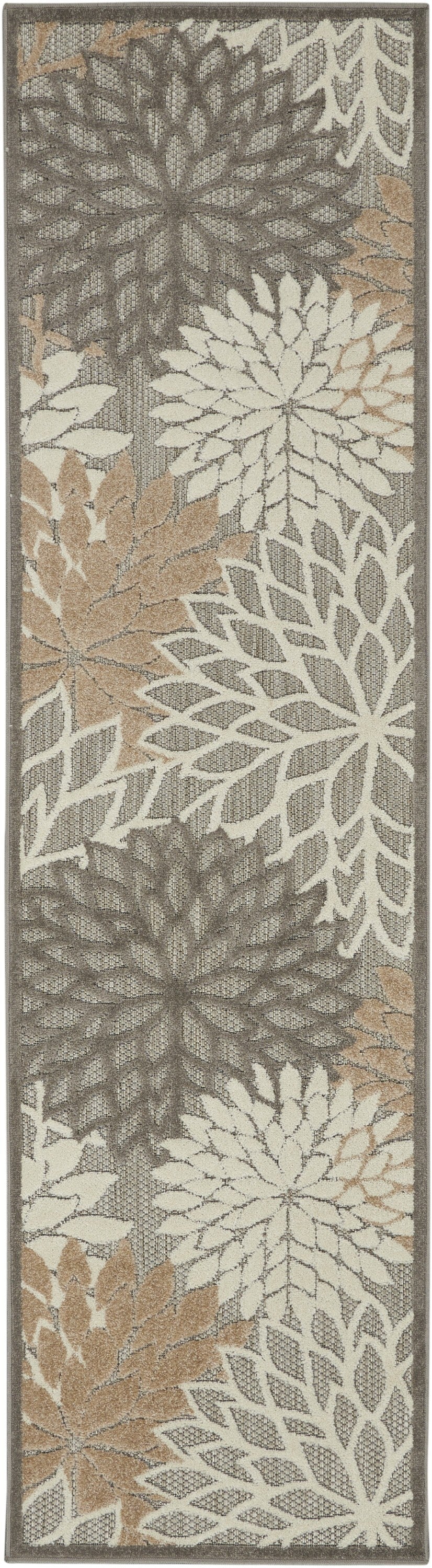 2' X 6' Natural And Gray Indoor Outdoor Runner Rug