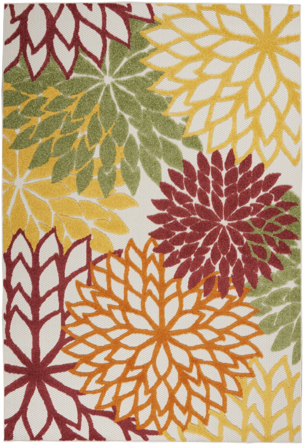 4' X 6' Red Warm Harvest Indoor Outdoor Area Rug