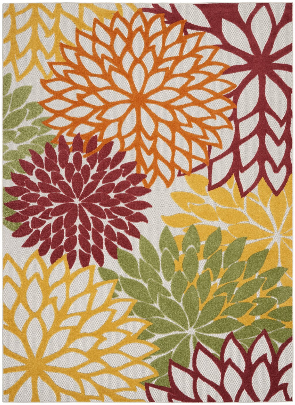 7' X 10' Red Warm Harvest Indoor Outdoor Area Rug