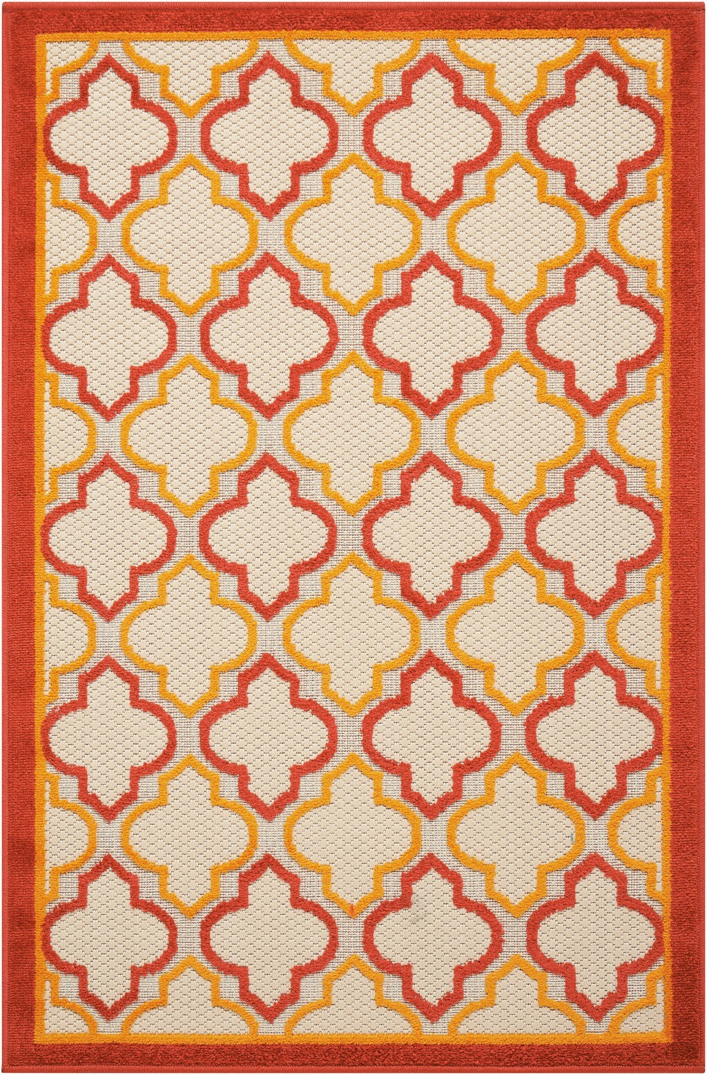 3' X 4' Red Trellis Indoor Outdoor Area Rug