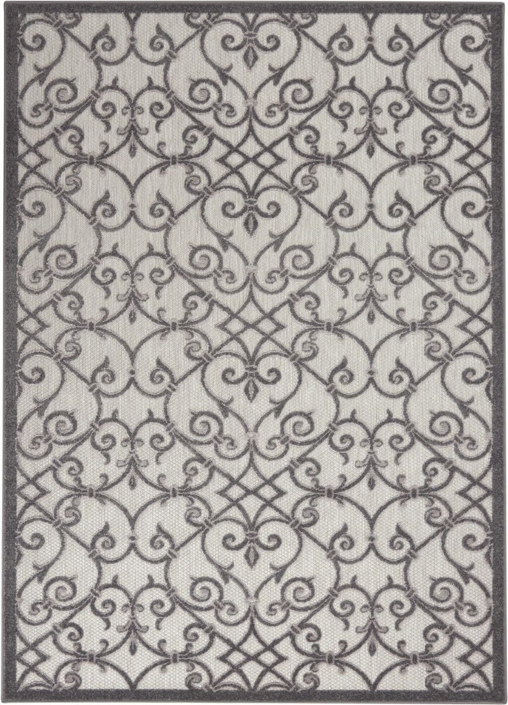 4' X 6' Gray And Charcoal Indoor Outdoor Area Rug