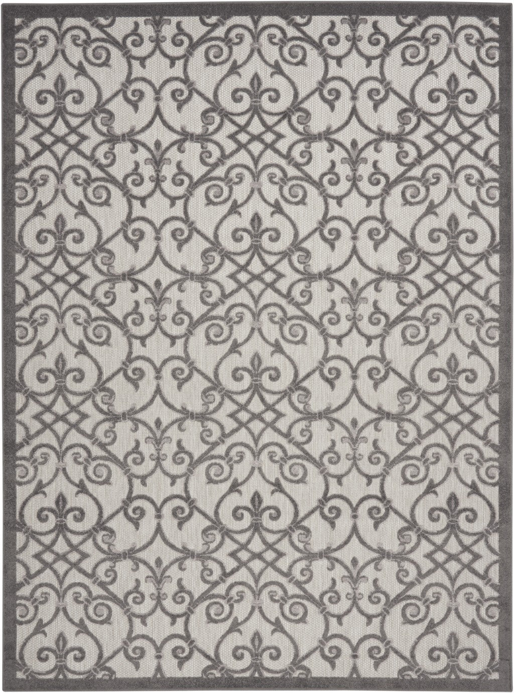 8' X 11' Gray And Charcoal Indoor Outdoor Area Rug