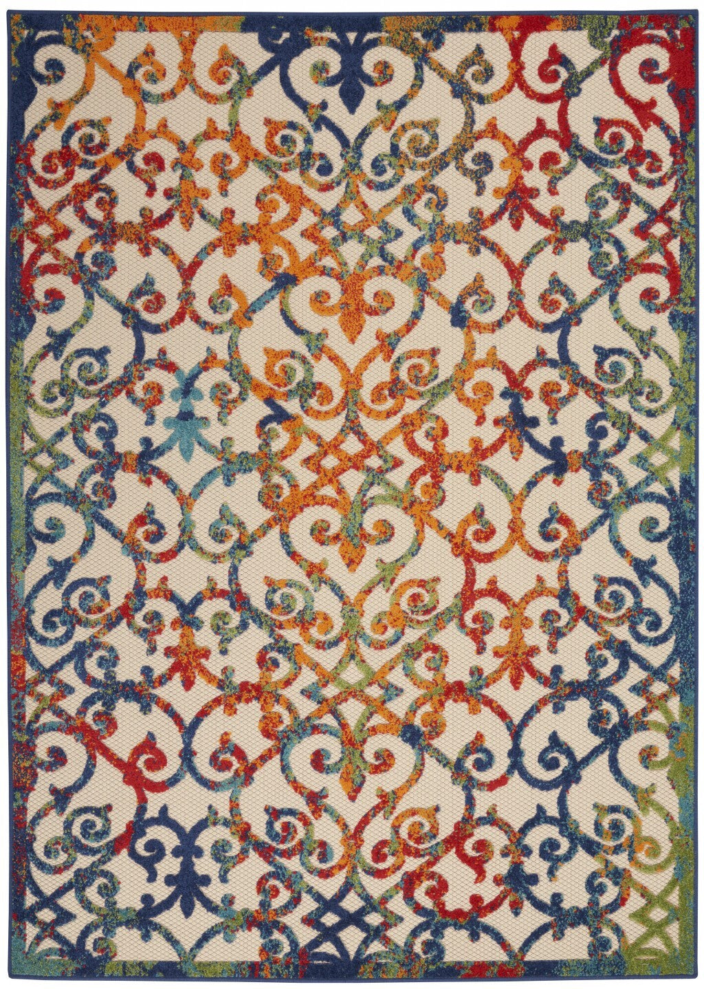 4' X 6' Rainbow Colored Indoor Outdoor Area Rug