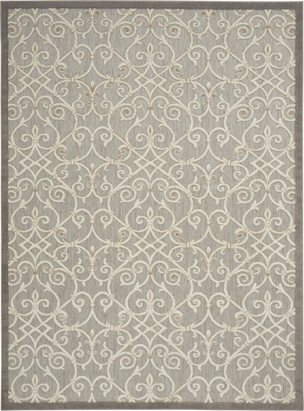 8' X 11' Natural And Gray Indoor Outdoor Area Rug