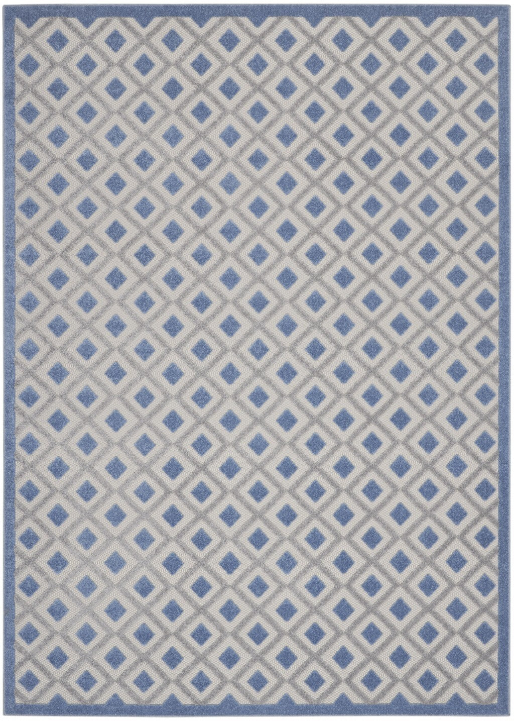 7' X 10' Blue And Gray Indoor Outdoor Area Rug