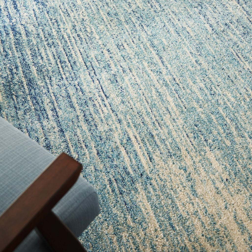 5' X 7' Navy And Light Blue Abstract Area Rug