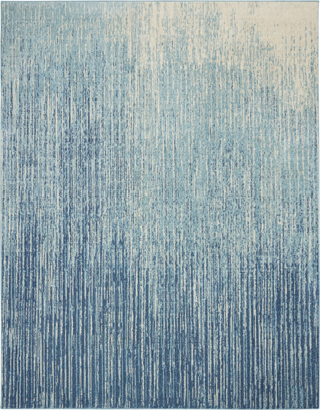 7' X 10' Navy And Light Blue Abstract Area Rug