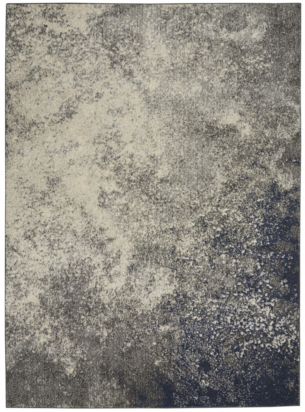 5' X 7' Charcoal And Ivory Abstract Area Rug