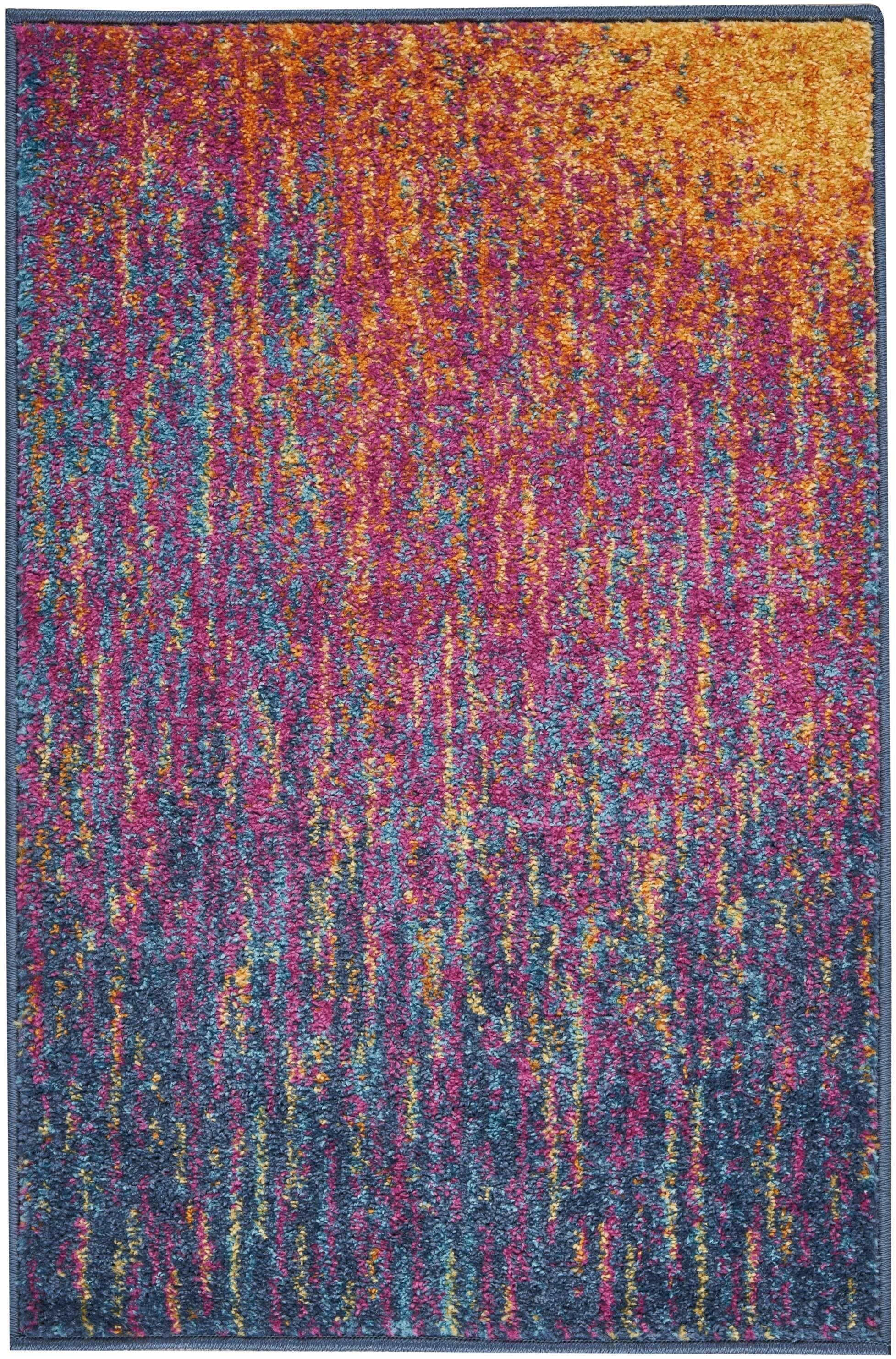 2' X 3' Rainbow Abstract Striations Scatter Rug