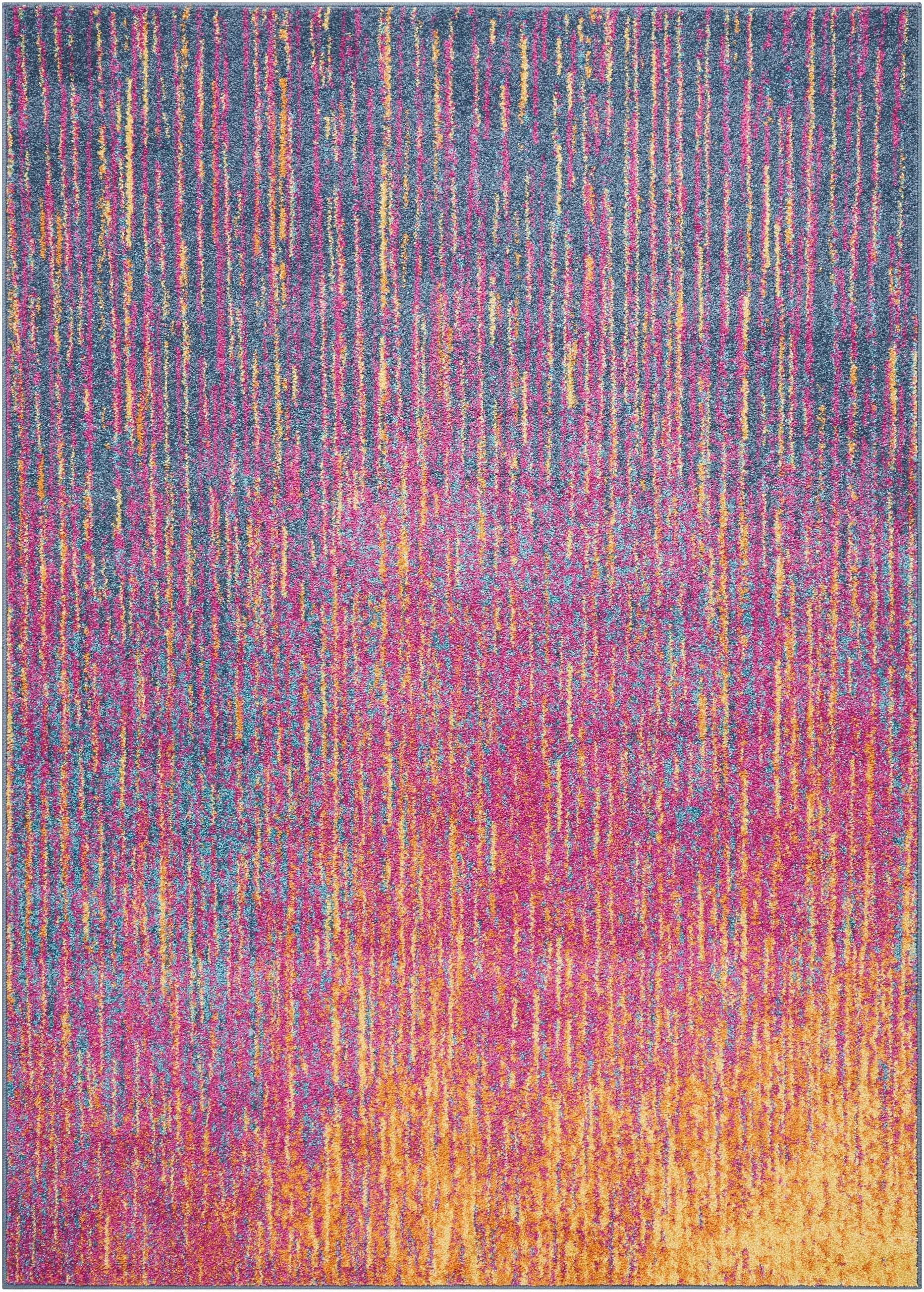 7' X 10' Rainbow Abstract Striations Area Rug