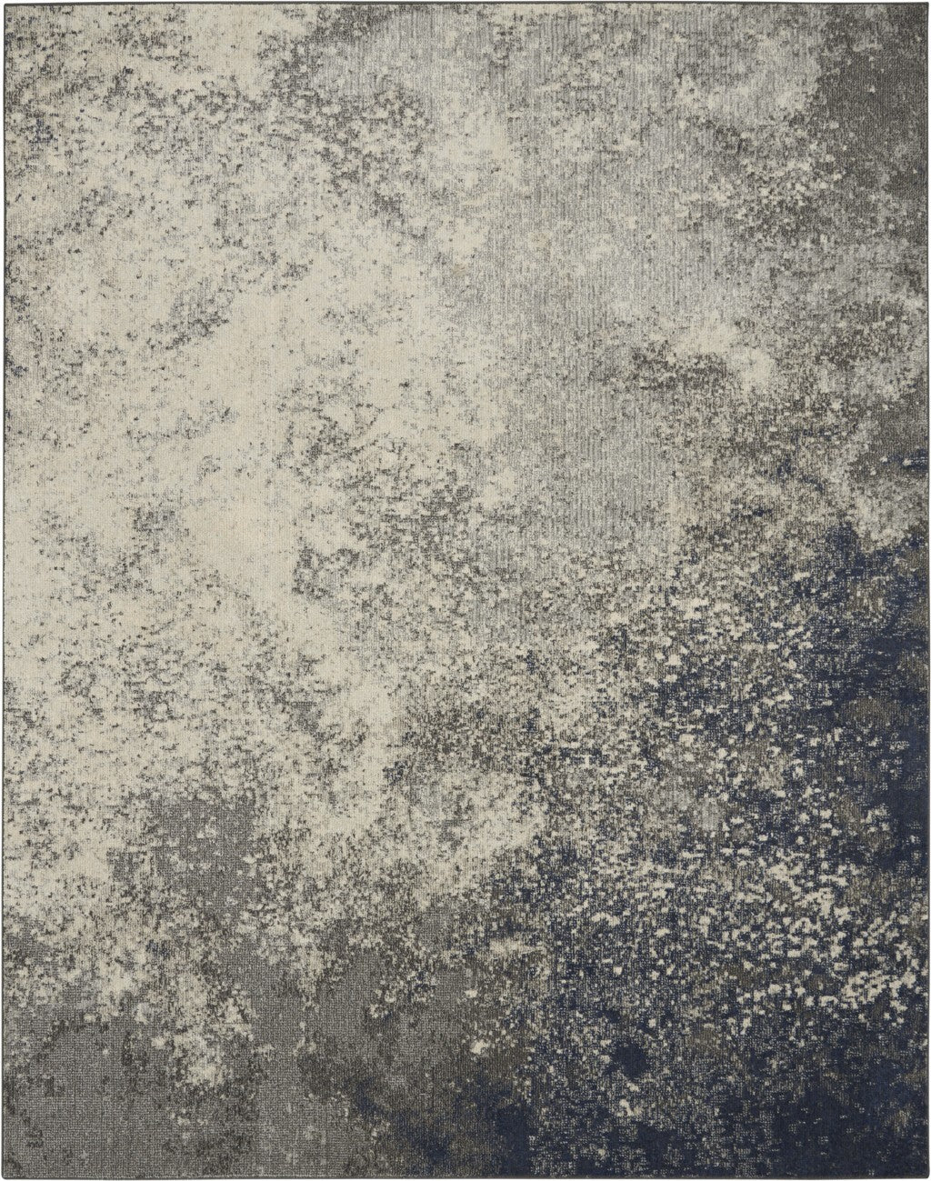 7' X 10' Charcoal And Ivory Abstract Area Rug