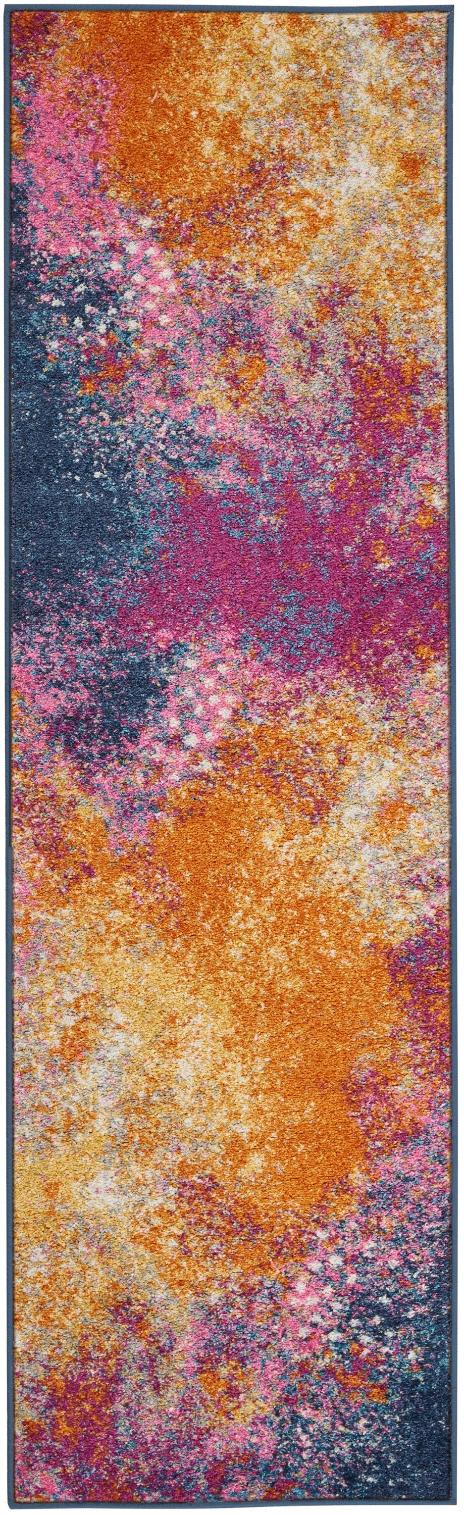 2' X 8' Abstract Brights Sunburst Runner Rug