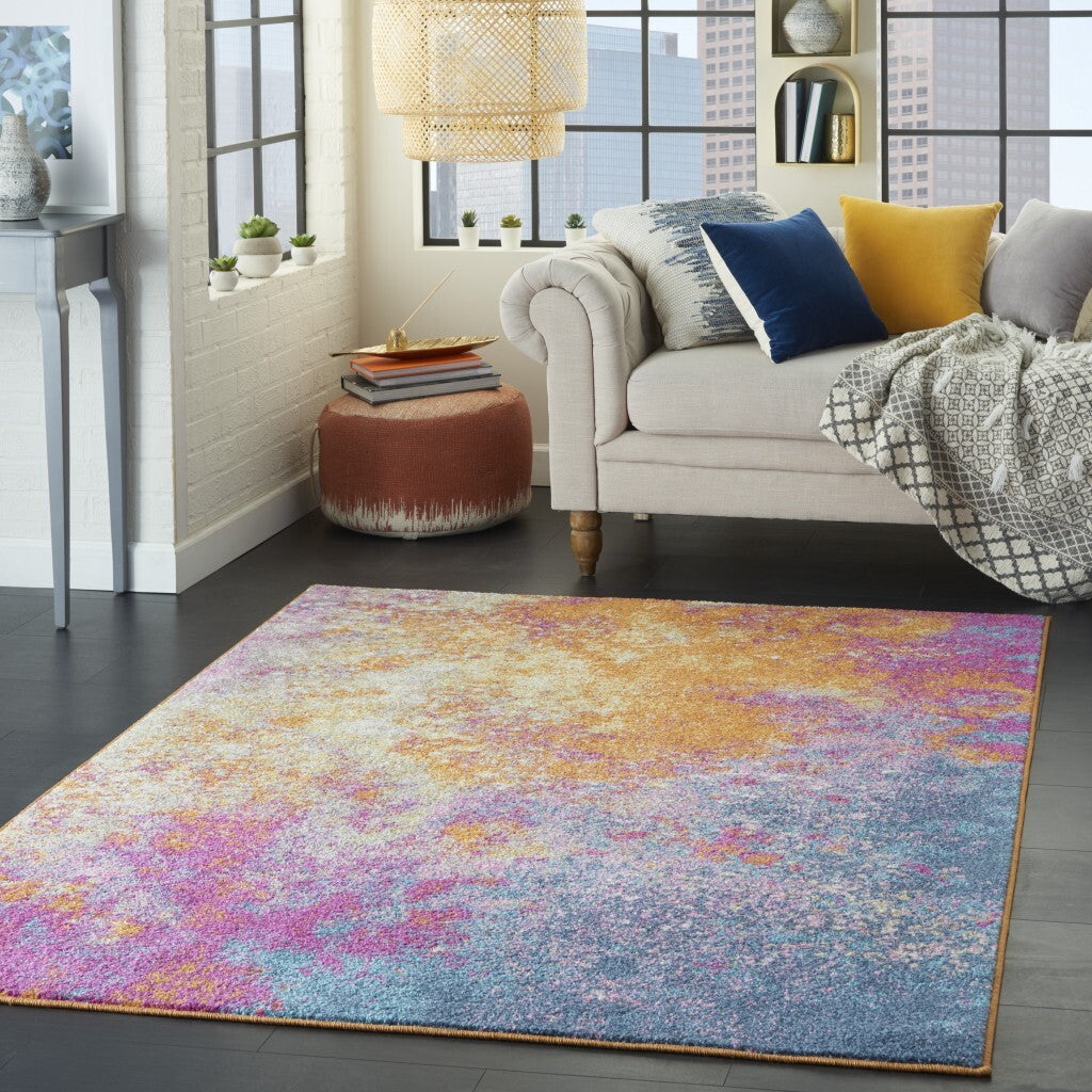 4' X 6' Abstract Brights Sunburst Area Rug