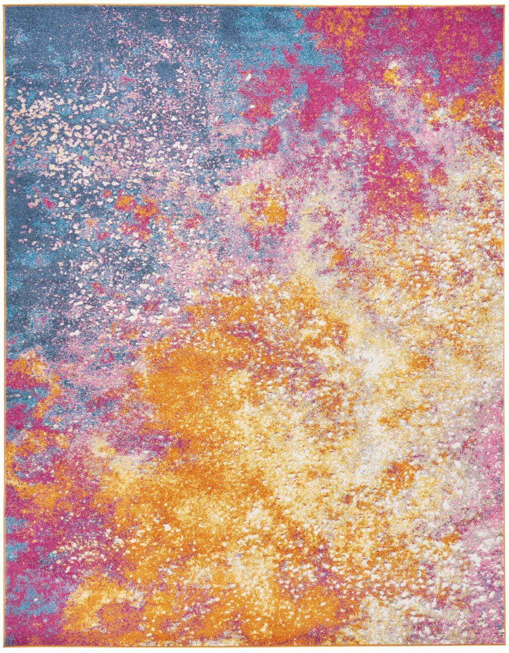 7' X 10' Abstract Brights Sunburst Area Rug