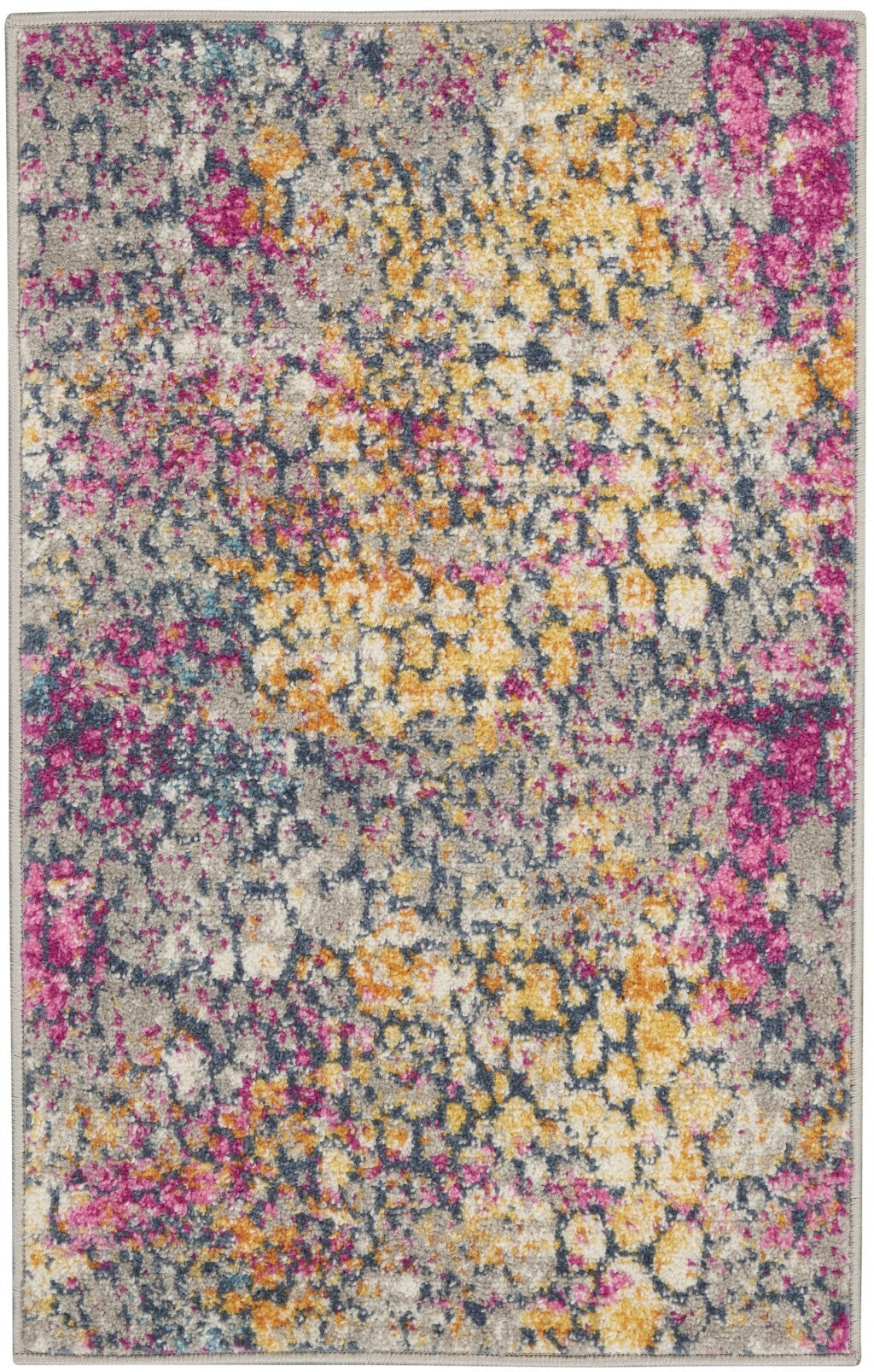 2' X 3' Yellow And Pink Coral Reef Scatter Rug