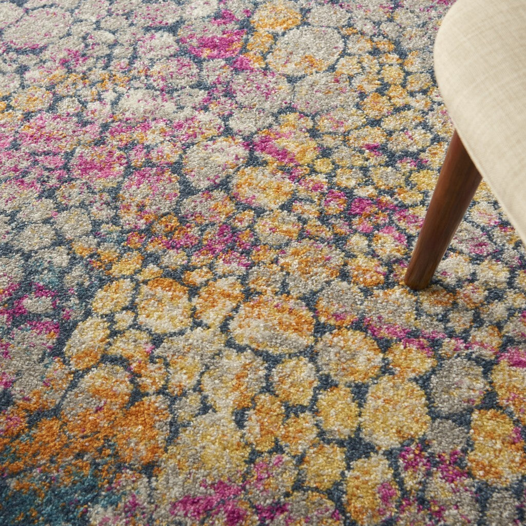 5' X 7' Yellow And Pink Coral Reef Area Rug