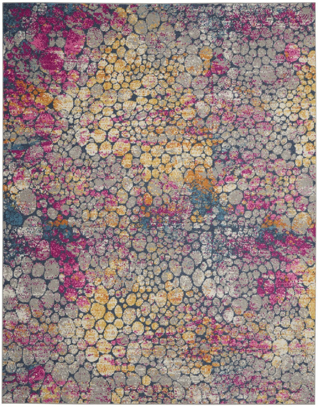 7' X 10' Yellow And Pink Coral Reef Area Rug