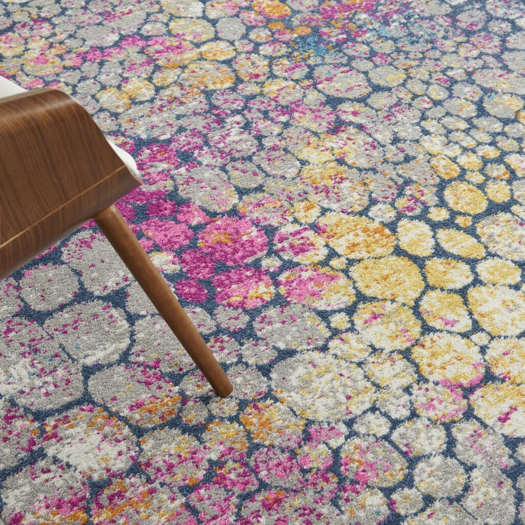 7' X 10' Yellow And Pink Coral Reef Area Rug