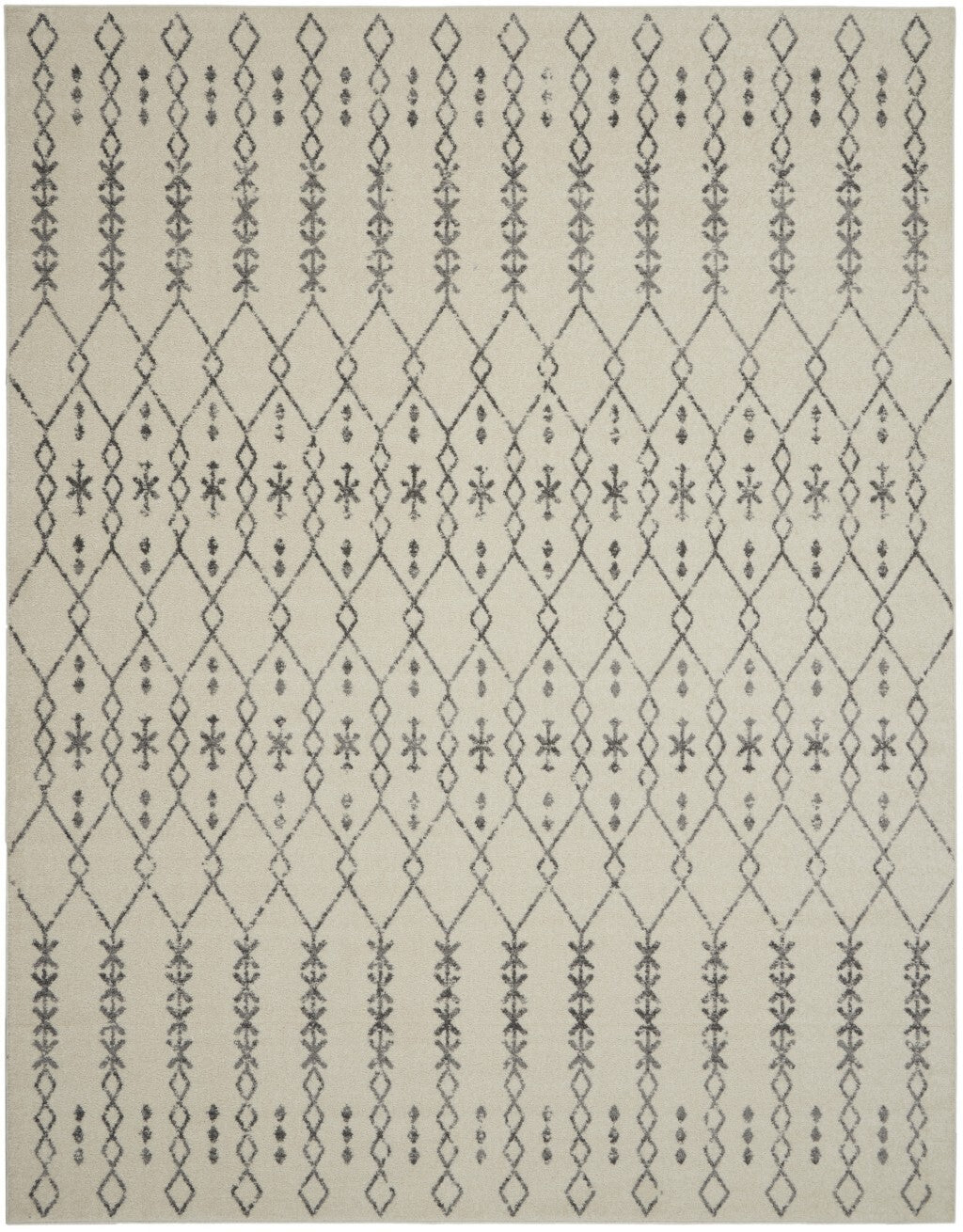 8' X 10' Ivory And Gray Geometric Area Rug