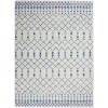 5' X 7' Ivory And Blue Berber Pattern Area Rug