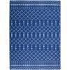 4' X 6' Navy Blue And Ivory Berber Pattern Area Rug