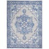 6' X 9' Gray And Blue Persian Medallion Area Rug