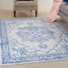 6' X 9' Gray And Blue Persian Medallion Area Rug