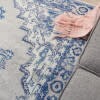 6' X 9' Gray And Blue Persian Medallion Area Rug